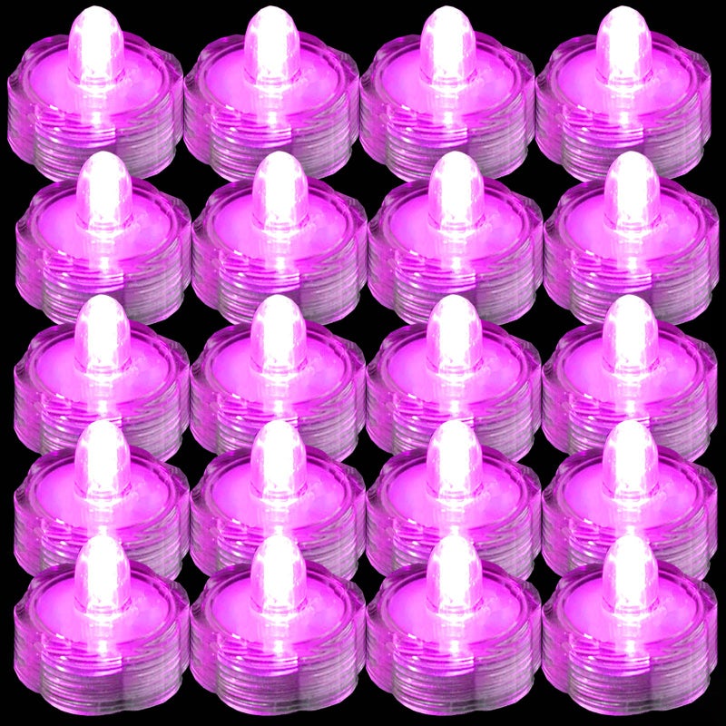 JYtrend Bright LED Floral Tea Light Vase Submersible Lights for Party Wedding (Pink, 20 Pack) - Image 5